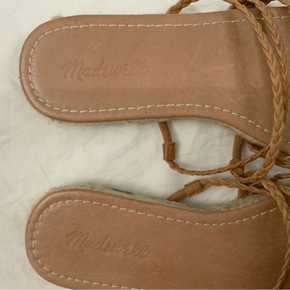 Madewell The Kathryn Espadrille Slide Sandal Braided Leather Tan Size 8.5 - Picture 3 of 13